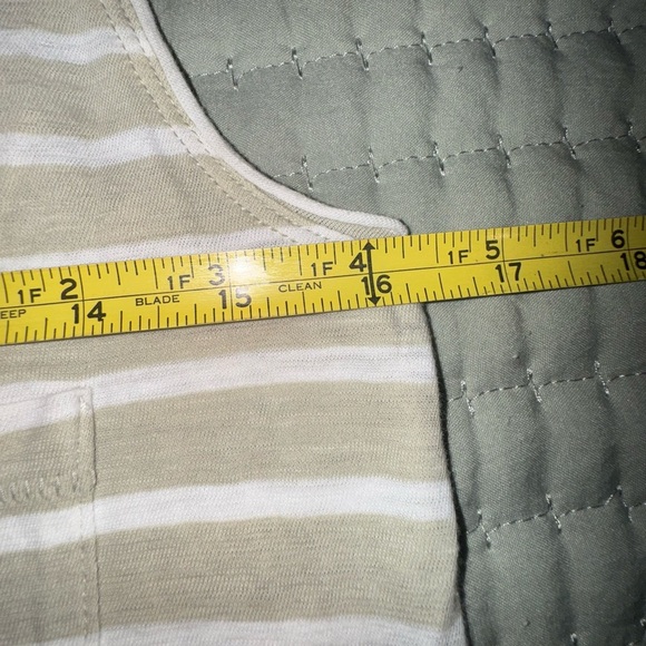 Madewell Whisper 100% Cotton Tank Top Striped Casual V-Neck Pocket. Size S NWOT - Picture 7 of 13